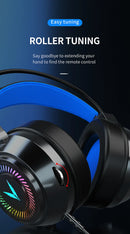 Fone de Ouvido Gamer G58 G60 7.1 Stereo SVirtual Surround com Bass e Microfone LED para Computador PC Gamer Dobrável