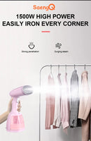 Ferro a Vapor SaengQ, Vaporizador de Roupas, Portátil, 1500W, Vertical, 350ml, Mini, Ideal para Viagens e Passar Roupas em Casa