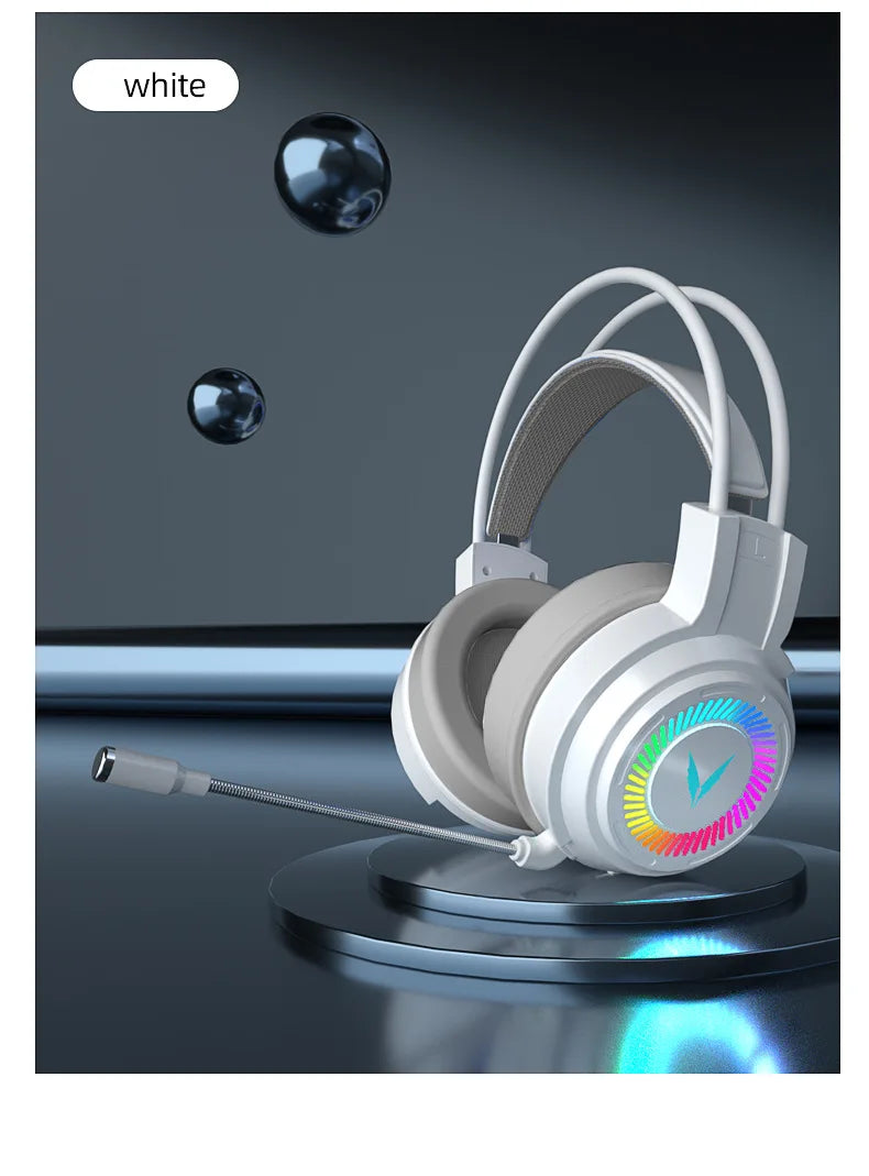 Fone de Ouvido Gamer G58 G60 7.1 Stereo SVirtual Surround com Bass e Microfone LED para Computador PC Gamer Dobrável