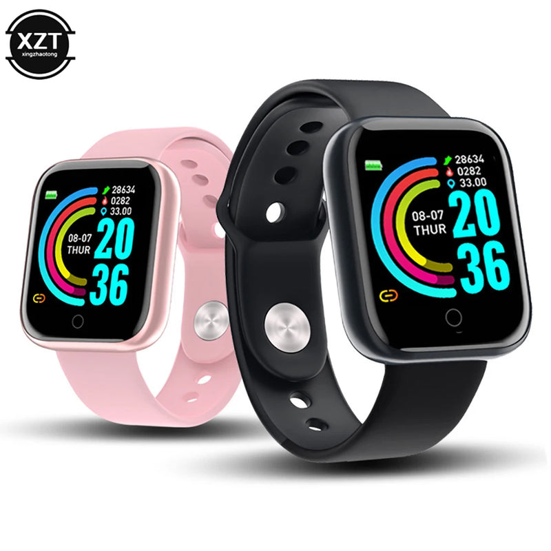 Relógio Inteligente Monitor de Saúde Y68 Relógios Esportivos Masculinos e Femininos, Pulseira de Monitoramento de Fitness, Passos, Calorias, Relógio Bluetooth D20