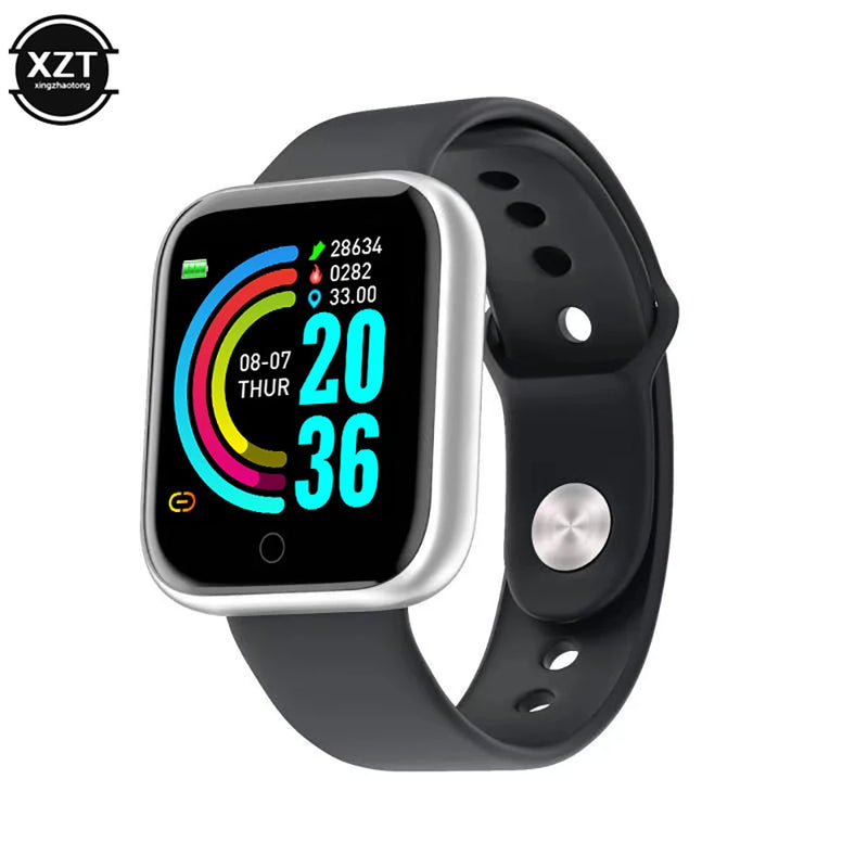 Relógio Inteligente Monitor de Saúde Y68 Relógios Esportivos Masculinos e Femininos, Pulseira de Monitoramento de Fitness, Passos, Calorias, Relógio Bluetooth D20