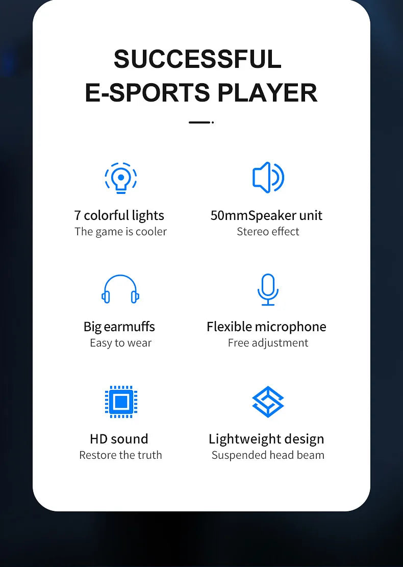 Fone de Ouvido Gamer G58 G60 7.1 Stereo SVirtual Surround com Bass e Microfone LED para Computador PC Gamer Dobrável