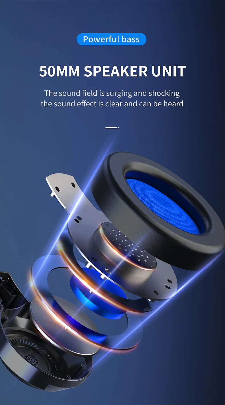 Fone de Ouvido Gamer G58 G60 7.1 Stereo SVirtual Surround com Bass e Microfone LED para Computador PC Gamer Dobrável