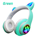 Fone de Ouvido Sem Fio Bluetooth com Orelhinhas de Gato Rosa e Bonitas, Headset Estéreo Dobrável com Microfone, Presente para Meninas e Crianças.