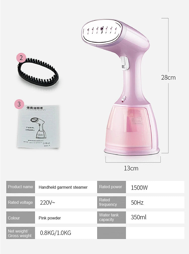 Ferro a Vapor SaengQ, Vaporizador de Roupas, Portátil, 1500W, Vertical, 350ml, Mini, Ideal para Viagens e Passar Roupas em Casa