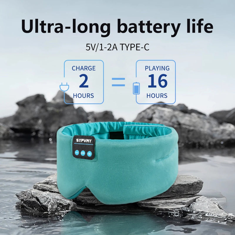 Máscara de Sono Macia com Fones de Ouvido Bluetooth Sem Fio, Fones de Ouvido para Dormir, Máscara de Olhos de Música Ajustável de Seda para Meditação e Sono