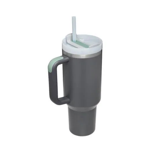 Copo de Aço Inoxidável com Estampa de Leopardo 40oz com Canudo 1Pc Copo de Carro Portátil de Grande Capacidade