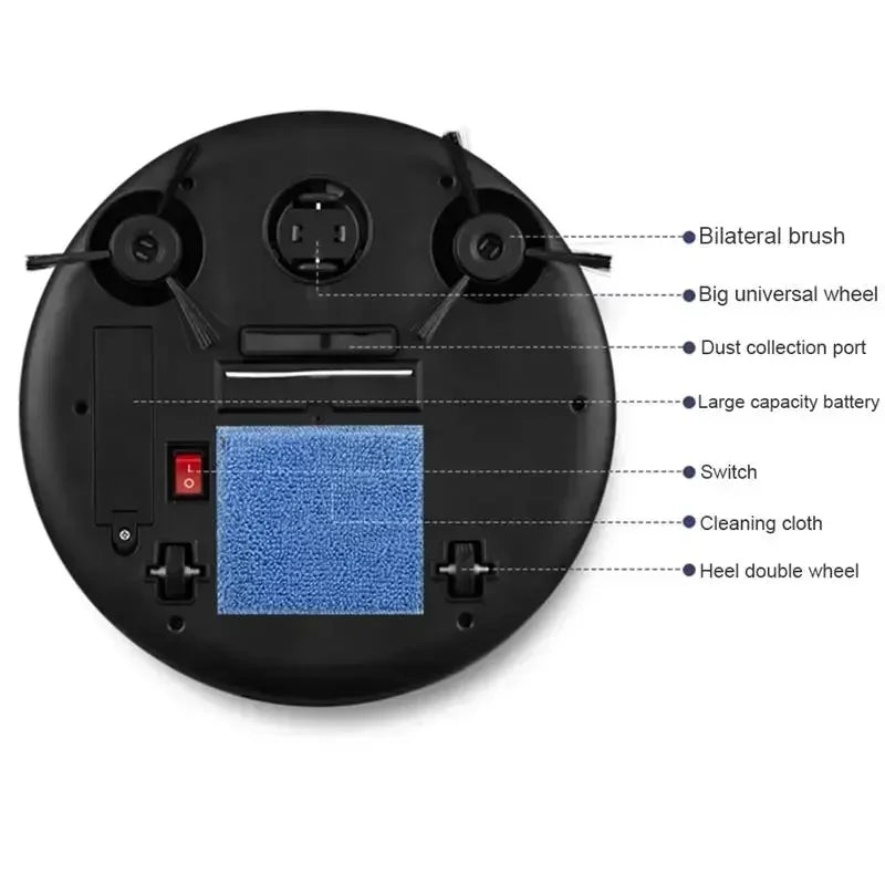 Robô Aspirador de Pó Inteligente Silencioso Xiaomi - Aspirador, Limpador e Escova 3 em 1 Multifunções Automático