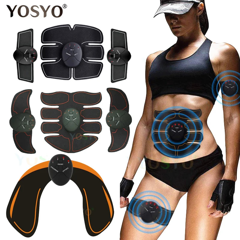 EMS Estimulador Muscular Sem Fio Treinador Fitness Inteligente Adestramento Abdominal Adesivos Elétricos para perda de peso