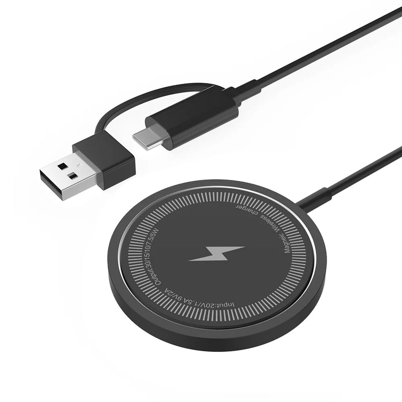 Carregador Sem Fio Magnético, Base de Carregamento Rápido para iPhone 16 15 14 13 12 Pro Max Airpods, Estação de Dock para Carregadores USB PD A