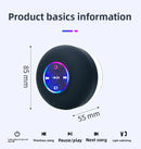 Mini Alto-Falante Portátil MINGCVIL Bluetooth à Prova d'Água IPX4 com Luzes LED para Banheiro e Área Externa, com Ventosa Grande que Pode Ser Fixada na Parede