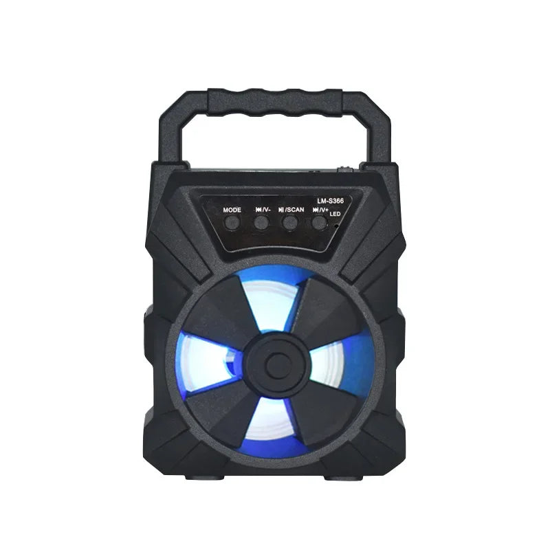 Caixa de som Bluetooth 500mAh, alto-falantes Bluetooth de alta potência com TF Udisk, karaokê portátil, subwoofers de som para dançar.