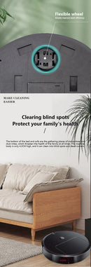 Aspirador Robô Inteligente Xiaomi 3 em 1 com Navegação Automática, Desvio de Obstáculos, Recarregável via USB para Limpeza Doméstica