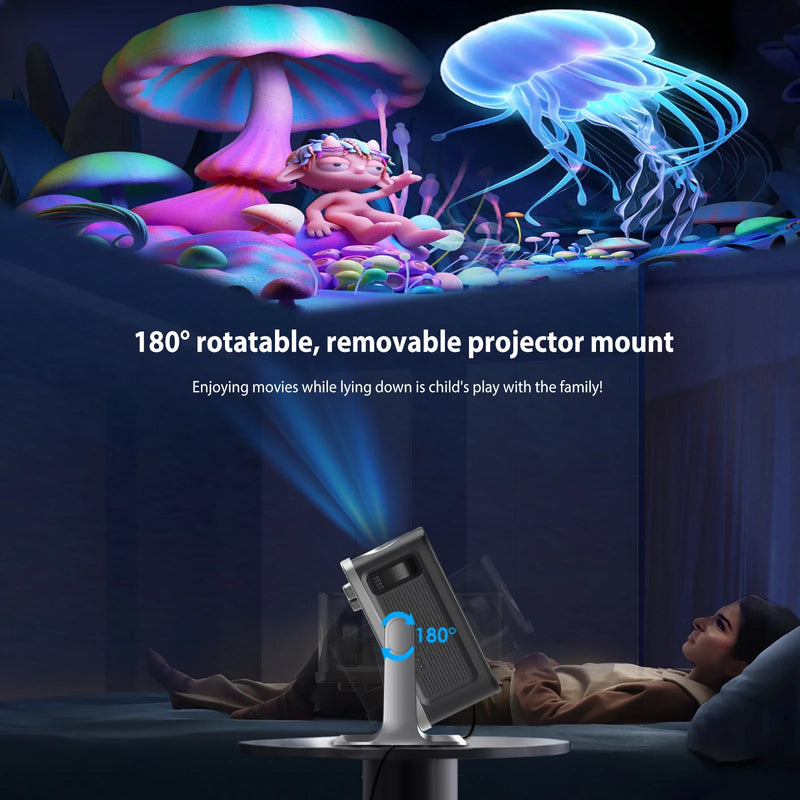 Projetor XIWBSY 35000 Lúmens Android 12 Bluetooth 5.2 Autofoco Projetor LED Smart 4K Portátil 3D Cinema em Casa Beamer IPTV