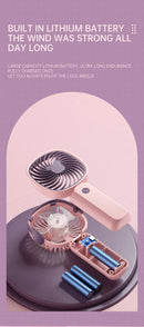 Ventilador Mini Portátil USB para Uso Externo, Ventilador de Mão com Suporte para Telefone de Mesa, 3 Ajustes de Ventos, Longa Vida Útil, Ventilador Mini Multifuncional