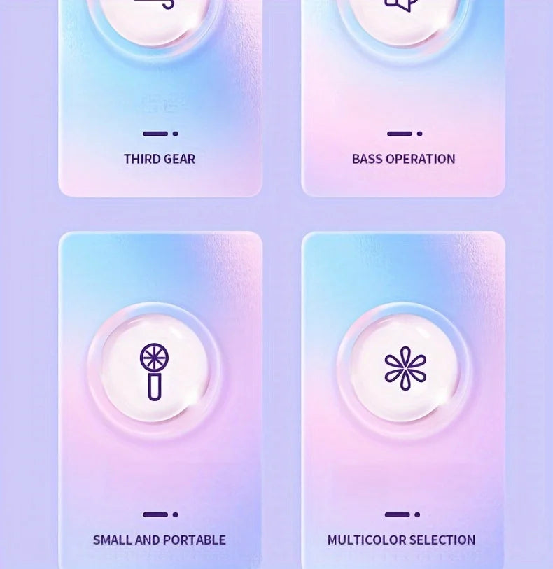 Ventilador Portátil Mini USB Recarregável com 3 Velocidades, Ventilador de Mão para Opção de Presente, Perfeito para Escritório, Atividades ao Ar Livre, Viagens, Camping