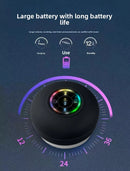 Mini Alto-Falante Portátil MINGCVIL Bluetooth à Prova d'Água IPX4 com Luzes LED para Banheiro e Área Externa, com Ventosa Grande que Pode Ser Fixada na Parede