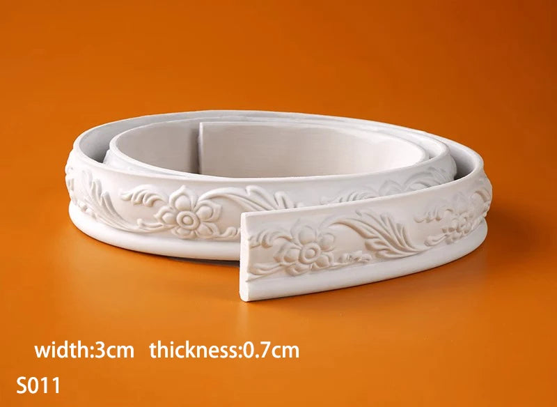 Moldura para Pintar | Design Autoadesivo de Descascar e Colar | Decoração de Casa na Moldura do Espelho do Gabinete, Borda de Parede, Decoração DIY, 1m