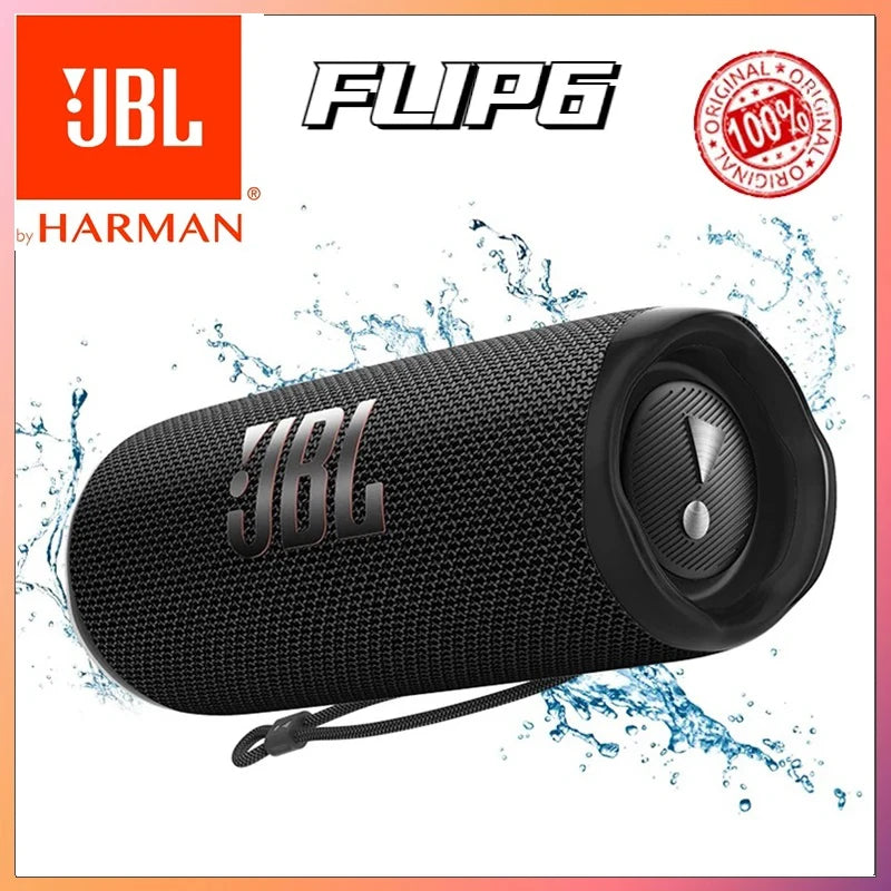 Caixa de Som Bluetooth JBL FLIP6 Portátil IPX7 À Prova D'água e Poeira HiFi Estéreo com Baixo de Alta Qualidade