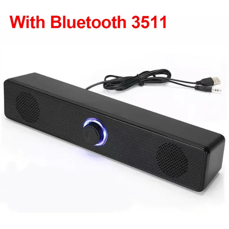 Barra de Som com Fio e Bluetooth Sem Fio, Caixa de Som USB Alimentada para TV, PC, Laptop, Jogos e Sistema de Áudio Surround para Home Theater