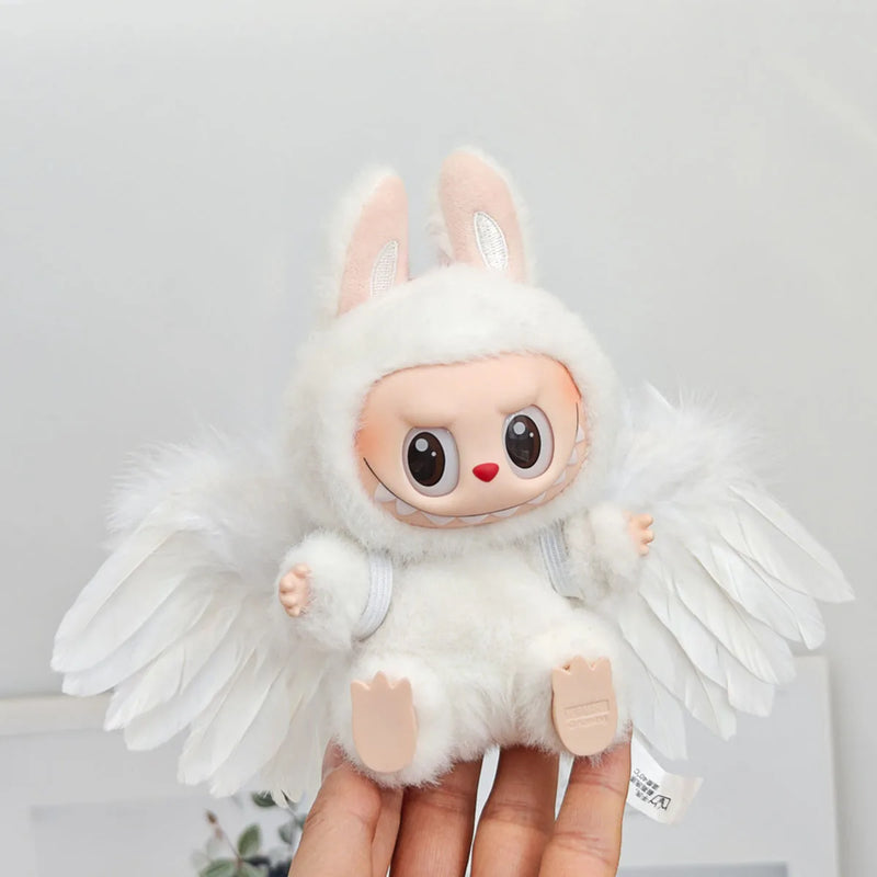 Acessórios de asas de boneca Labubu V1 V2, presente de penas, DIY, novas asas de anjo de penas, adereços para recém-nascidos