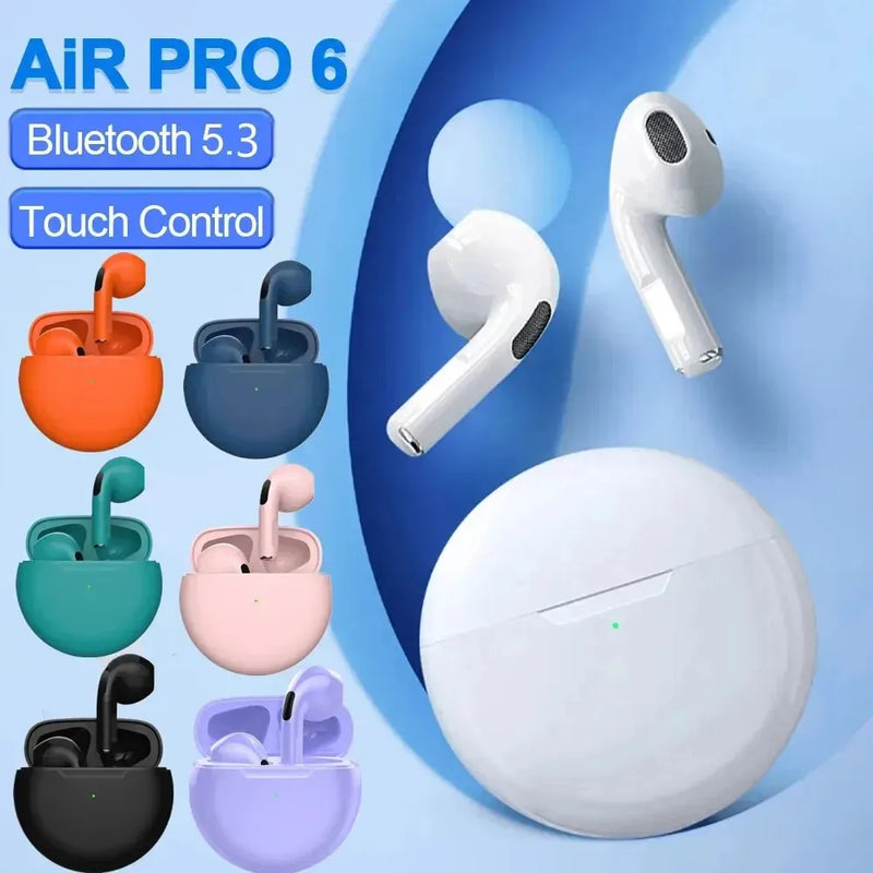 Novos Fones de Ouvido Sem Fio Pro 6 TWS com Microfone Fone Bluetooth Auriculares para Corrida Esportiva para Apple iPhone Xiaomi Pro6 Fones de Ouvido