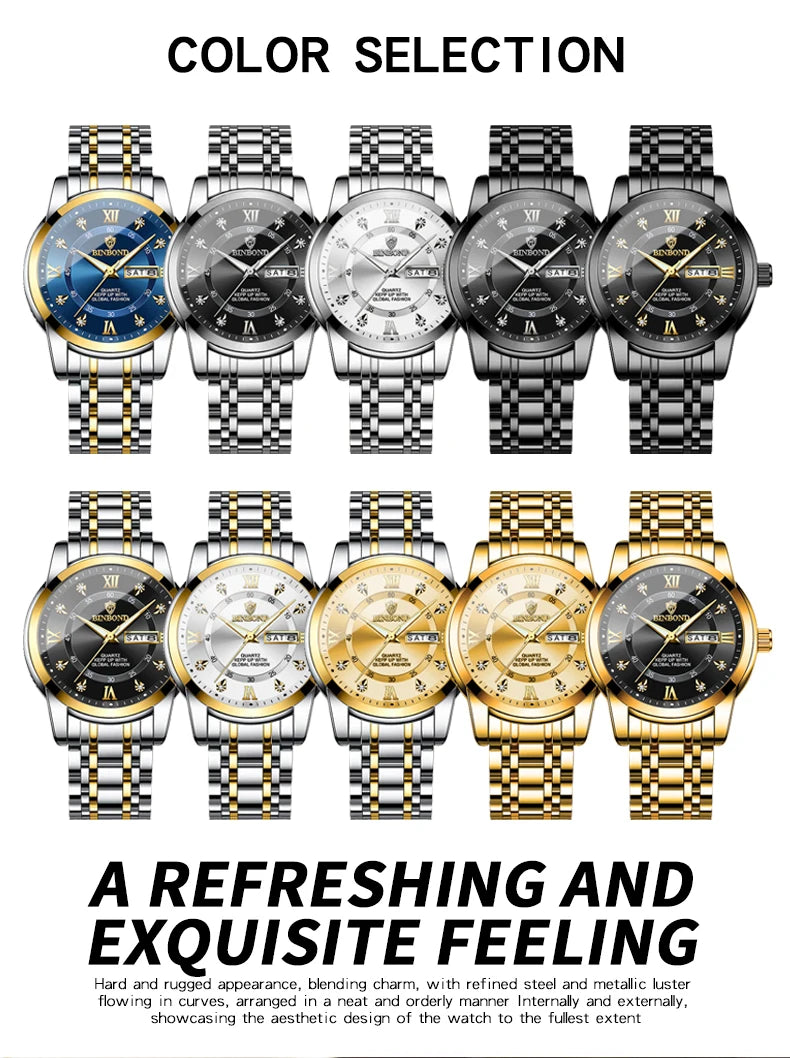 Relógio de Mergulho de Luxo para Homens 2025, 30ATM à Prova d'Água, Relógio com Data, Relógios Esportivos Masculinos, Relógio de Pulso Quartz Masculino