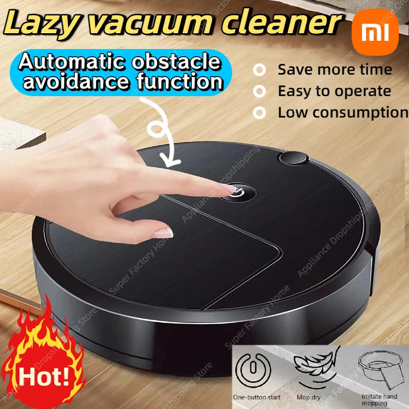 Aspirador Robô Inteligente Xiaomi 3 em 1 com Navegação Automática, Desvio de Obstáculos, Recarregável via USB para Limpeza Doméstica