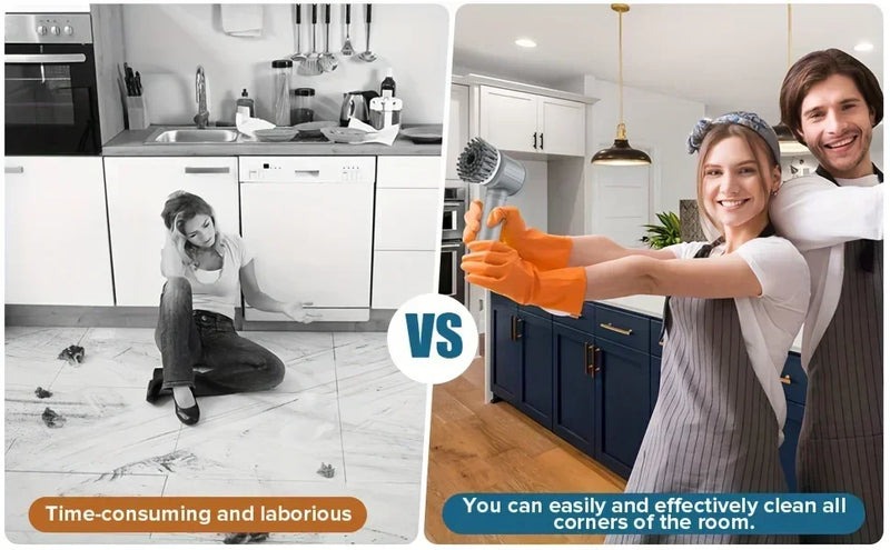 Escova Elétrica Giratória Sem Fio com 6 Cabeças de Escova Substituíveis Ferramentas de Limpeza com Escova Elétrica