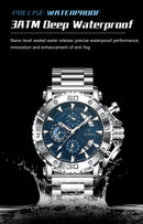 Relógio de Luxo POEDAGAR para Homens com Calendário Luminosa à Prova d'Água Relógio Masculino Cronógrafo em Aço Inoxidável Relógios de Quartzo Masculinos Reloj