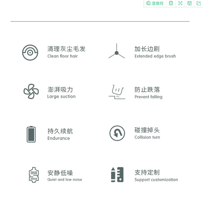 Novo Aspirador de Pó Robot Aspirador de Mopa 3 em 1 Inteligente Sem Fio 1500Pa Limpeza ao Arrastar Varre o Chão para Limpeza em Casa ou Escritório