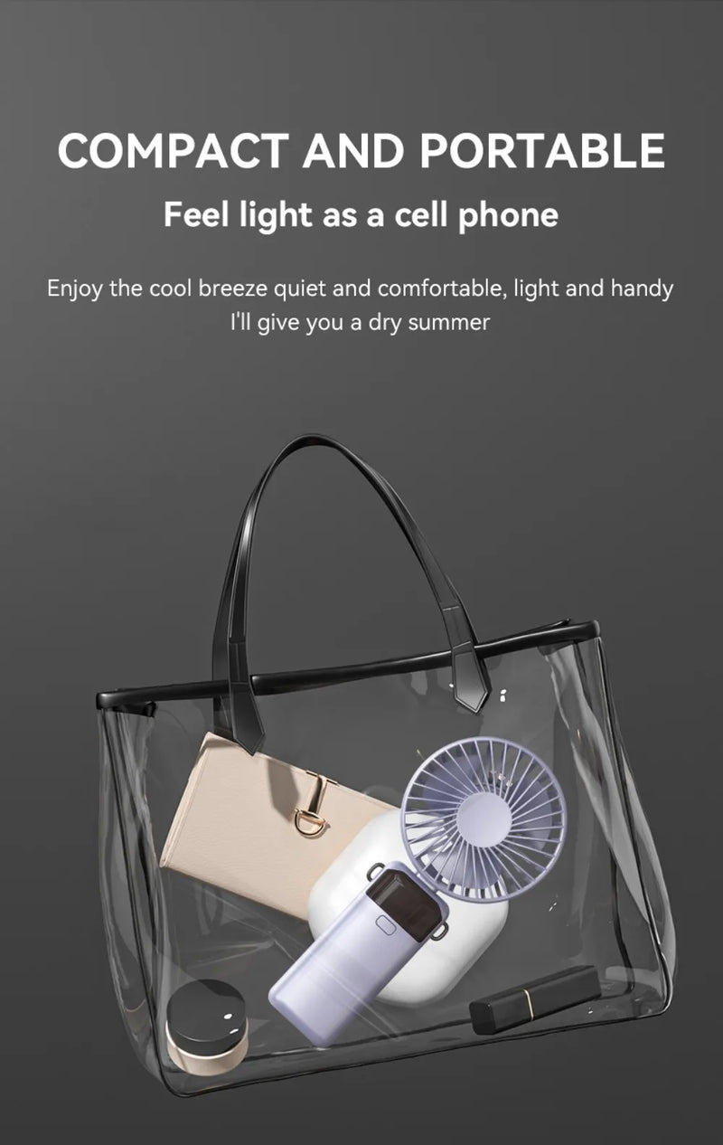 Ventilador Mini Portátil USB para Uso Externo, Ventilador de Mão com Suporte para Telefone de Mesa, 3 Ajustes de Ventos, Longa Vida Útil, Ventilador Mini Multifuncional