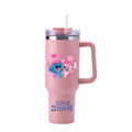 Copa Térmica de Café Lilo & Stitch com Canudo, Copo Térmico de Aço Inoxidável Isolado a Vácuo de 40oz para Bebidas Geladas, Copo de Viagem para Uso Externo