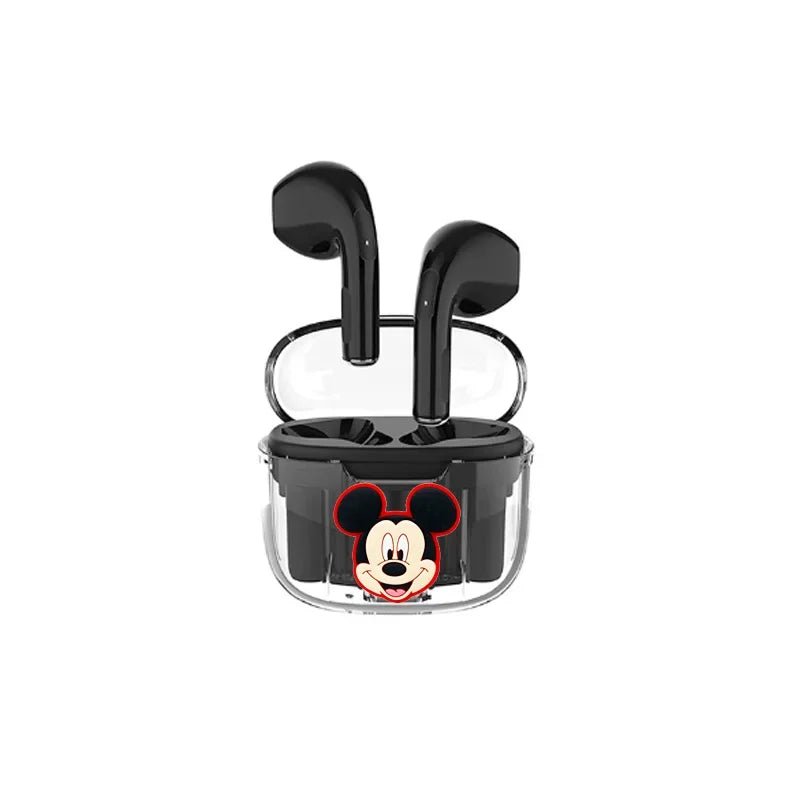 Novos Fones de Ouvido Disney Stitzer 2024 para Esportes, Jogos, Chamada, Audição, Estéreo Transparente com Caixa de Carregamento TWS Sem Fio Bluetooth