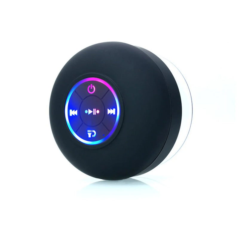 Mini Alto-Falante Portátil MINGCVIL Bluetooth à Prova d'Água IPX4 com Luzes LED para Banheiro e Área Externa, com Ventosa Grande que Pode Ser Fixada na Parede