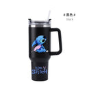 Copa Térmica de Café Lilo & Stitch com Canudo, Copo Térmico de Aço Inoxidável Isolado a Vácuo de 40oz para Bebidas Geladas, Copo de Viagem para Uso Externo