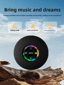 Mini Alto-Falante Portátil MINGCVIL Bluetooth à Prova d'Água IPX4 com Luzes LED para Banheiro e Área Externa, com Ventosa Grande que Pode Ser Fixada na Parede