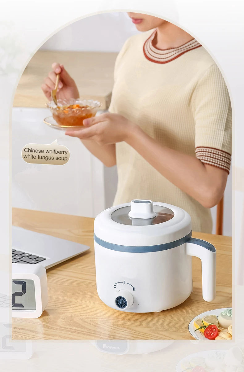 Mini Panela de Arroz Elétrica Inteligente Automática de Camada Simples e Dupla para Cozinhar em Casa para 1-2 Pessoas MultiPanela Panela de Arroz a Vapor