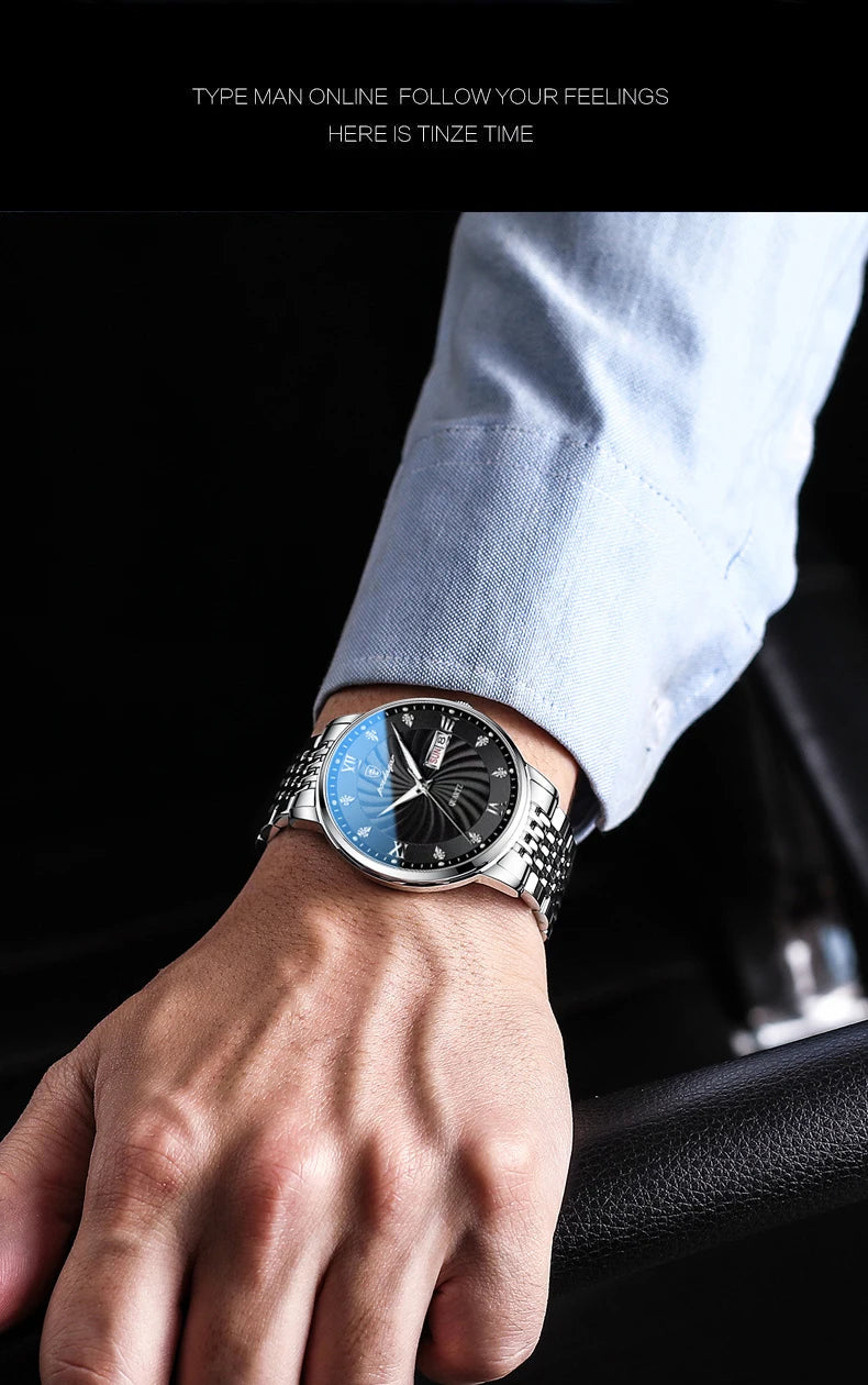 POEDAGAR Marca de Luxo Homem Relógio À Prova D 'Água Luminoso