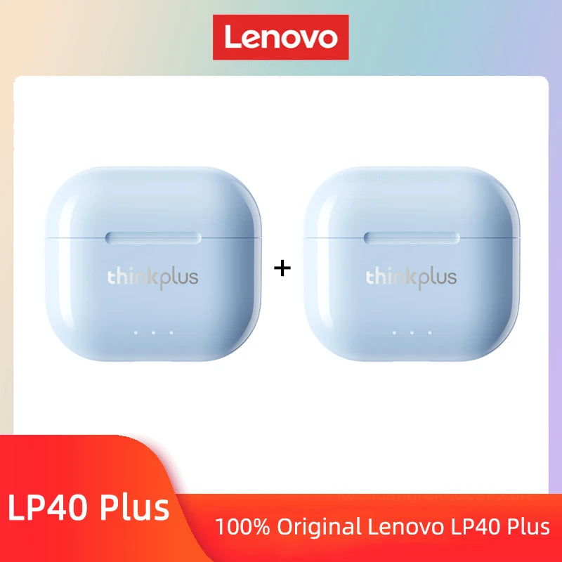 Fones de Ouvido Lenovo LP40 II Originais LP40 Plus TWS Bluetooth 5.3 Sem Fio Fones de Ouvido Esportivos com Redução de Ruído e Controle por Toque