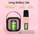 Máquina de karaokê K12 com 1/2 microfones sem fio, sistema de alto-falante portátil 5.3 PA Bluetooth com luzes RGB, áudio para casa KTV, presente para crianças