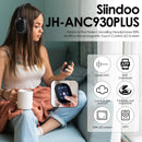 Fone de Ouvido Sem Fio Híbrido Siindoo JH-ANC930Plus, Fones de Ouvido com Cancelamento Ativo de Ruído com Tela LED de Controle Táctil Magnético Múltiplo