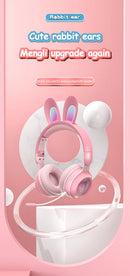 Fones de Ouvido Sem Fio Orelhas de Coelho com Microfone Fones de Ouvido Fofo para Meninas Fones de Ouvido Bluetooth para Crianças Fones de Ouvido para Jogos