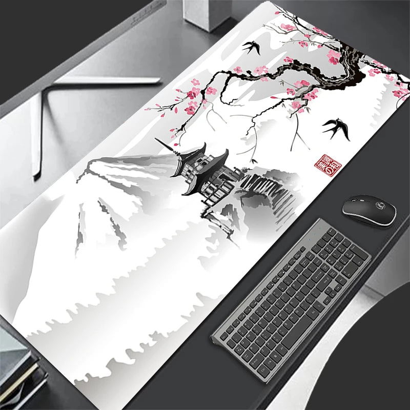 Mouse Pad Gamer Sakura Flor de Cerejeira Japonesa XL Novo HD Mousepad XXL Tapete para Teclado Antiderrapante Carpete de Escritório para Laptop e Mouse