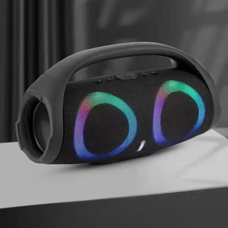 Caixa de som bluetooth BOMBOX 100W de alta potência com luzes RGB coloridas, à prova d'água