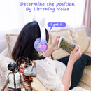 Fones de Ouvido Sem Fio RGB com Orelhas de Gato para PC, Bonito Fone de Ouvido Bluetooth em Forma de Cápsula Espacial 3D, Fone de Ouvido Gamer Dobrável para Presentes de Crianças e Meninas