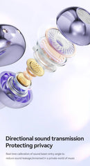 Fones de Ouvido Bluetooth 5.4 HIFI Sem Fio com Condução Óssea Clip On com Microfone, Tela Digital, À Prova D'Água, Headsets Esportivos 2025