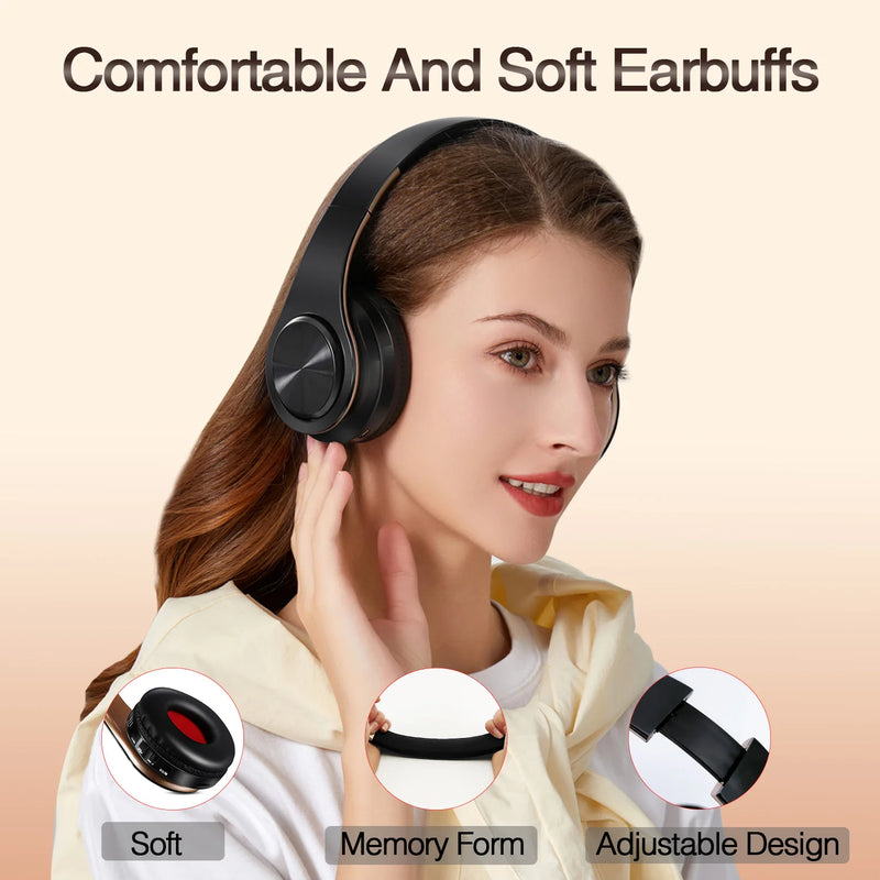 Fones de Ouvido Sem Fio Bluetooth Estéreo Masculinos com Microfone Embutido e Conector de 3,5 mm para Xiaomi Samsung iPhone