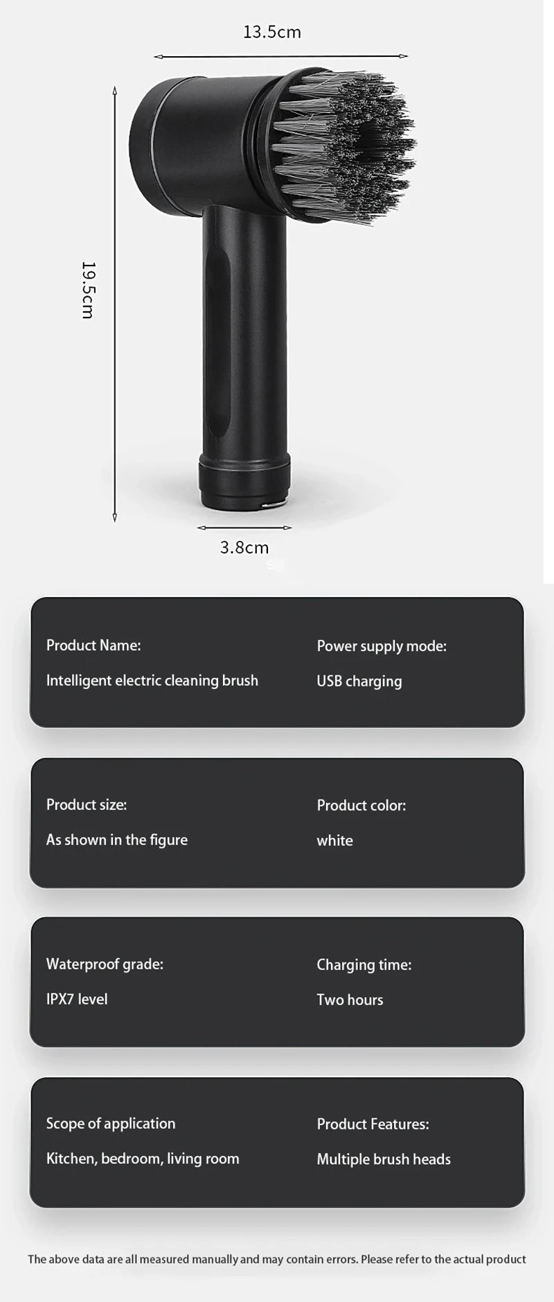 Escova de Limpeza Elétrica Sem Fio Xiaomi 6 em 1 de Alta Potência para Cozinha, Casa, Multiuso, Cabeça Substituta para Vaso Sanitário, Escova de Limpeza Portátil