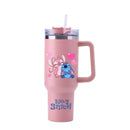 Copa Térmica de Café Lilo & Stitch com Canudo, Copo Térmico de Aço Inoxidável Isolado a Vácuo de 40oz para Bebidas Geladas, Copo de Viagem para Uso Externo